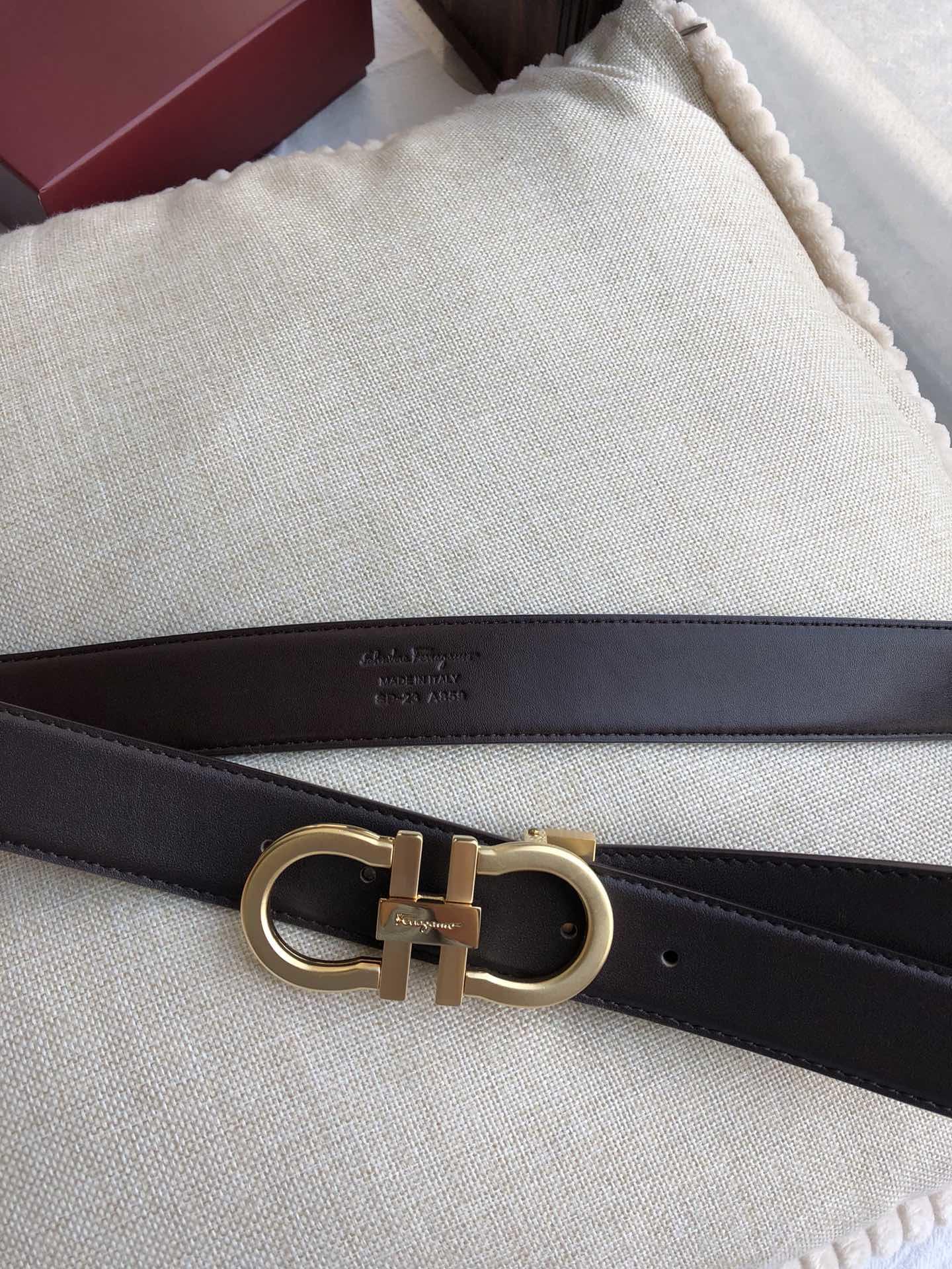 Ferragamo black Gold buckle belt ASS02124