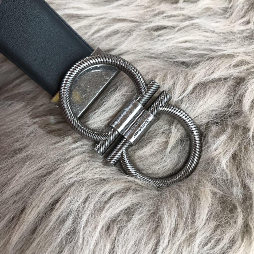 Dark silver Ferragamo buckle belt ASS02149