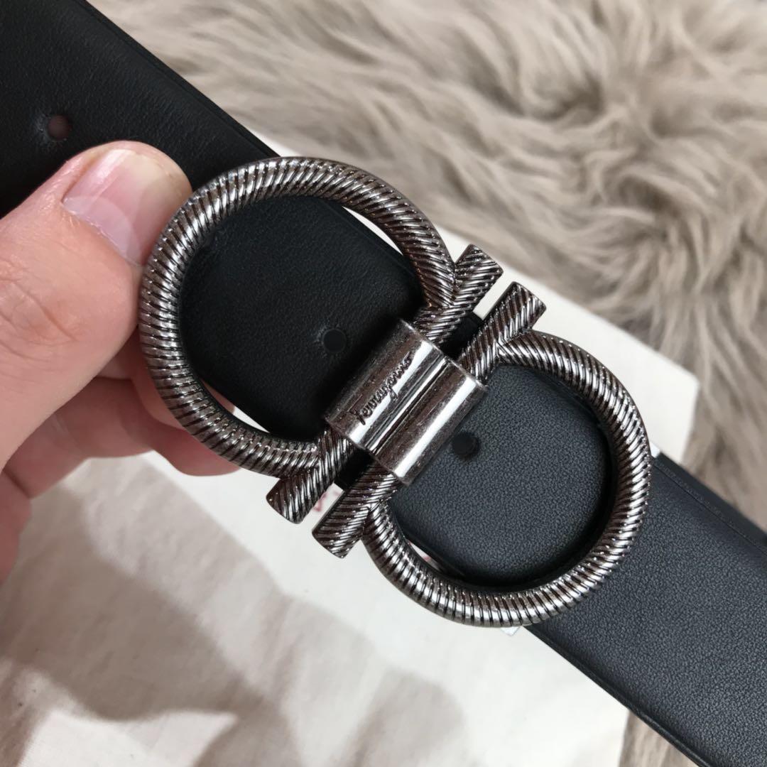 Dark silver Ferragamo buckle belt ASS02149