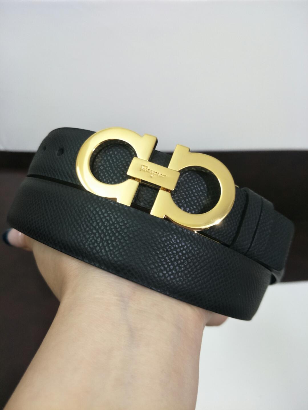 Classy Black Ferragamo Gold buckle belt ASS02129