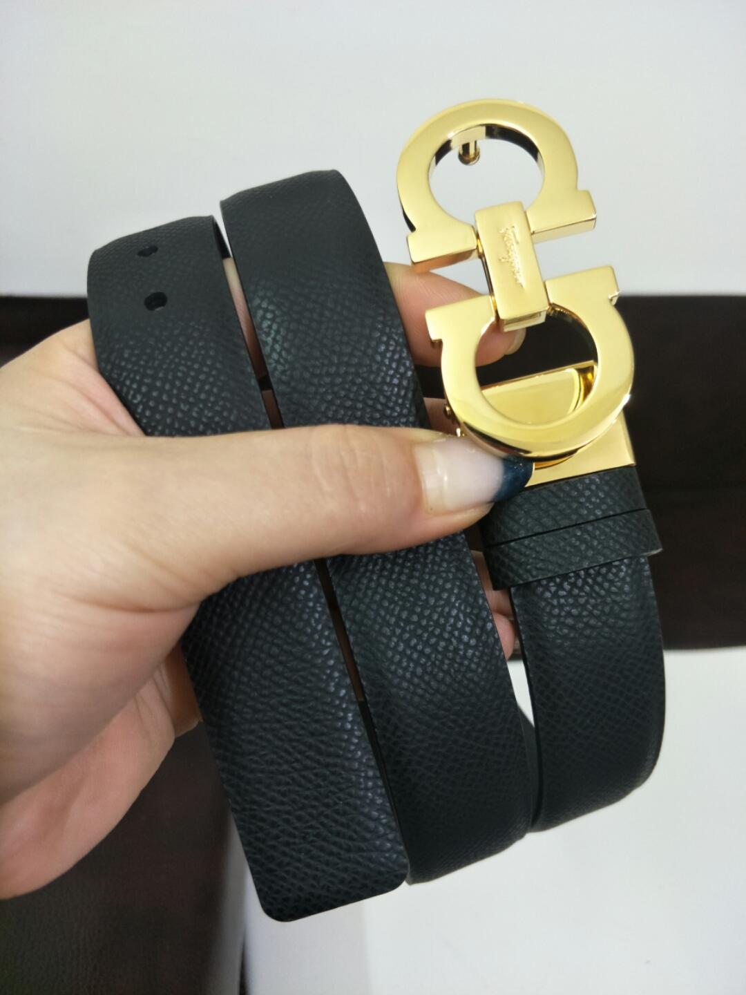 Classy Black Ferragamo Gold buckle belt ASS02129