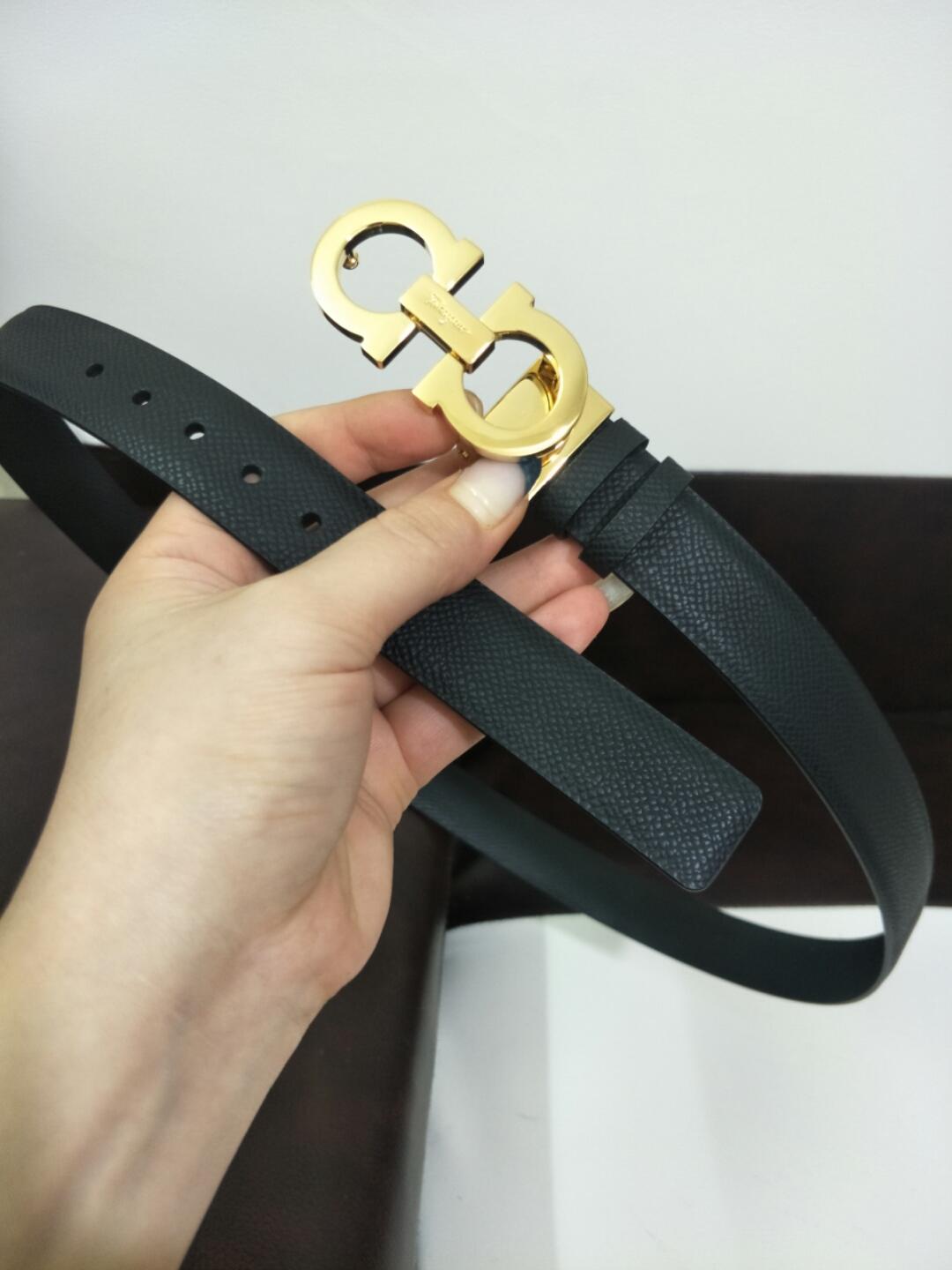 Classy Black Ferragamo Gold buckle belt ASS02129