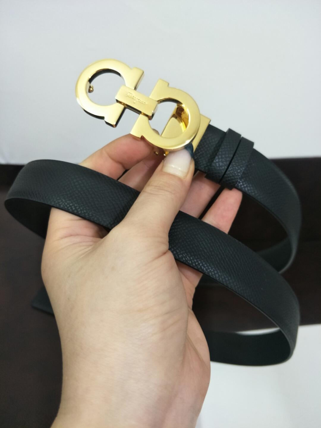 Classy Black Ferragamo Gold buckle belt ASS02129