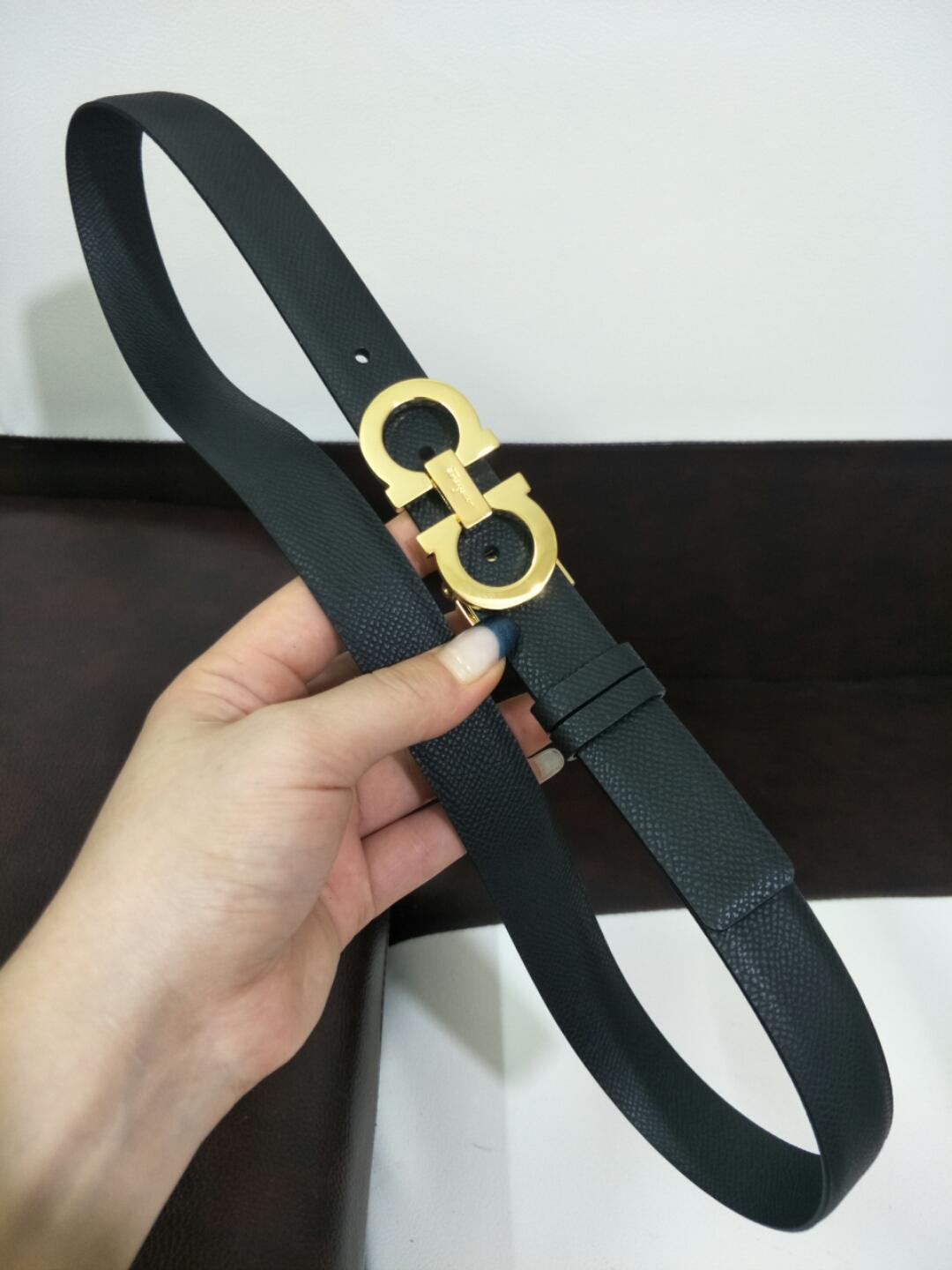 Classy Black Ferragamo Gold buckle belt ASS02129