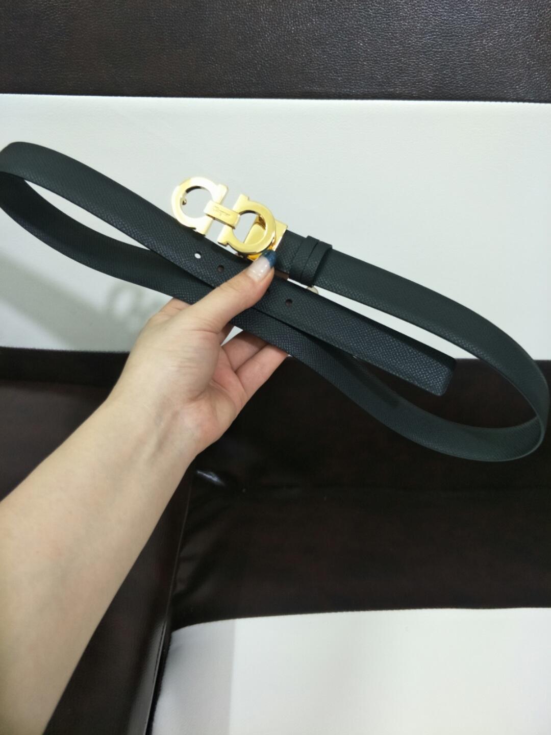 Classy Black Ferragamo Gold buckle belt ASS02129