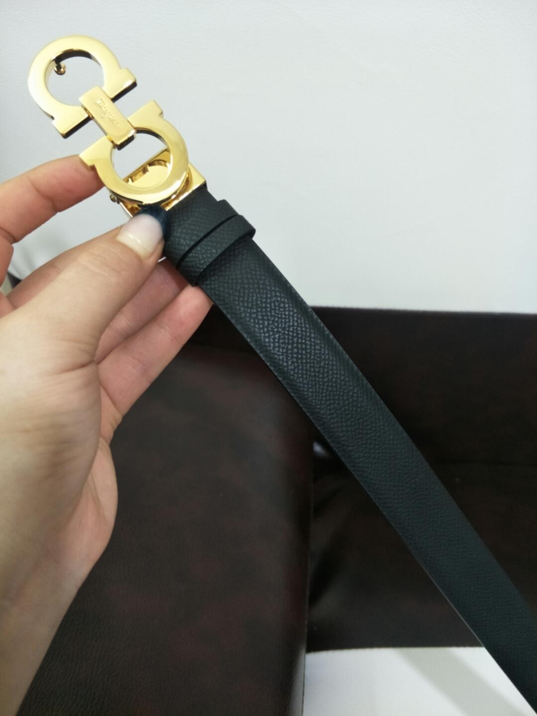 Classy Black Ferragamo Gold buckle belt ASS02129