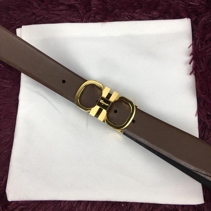 Brown Gold Ferragamo belt ASS02216