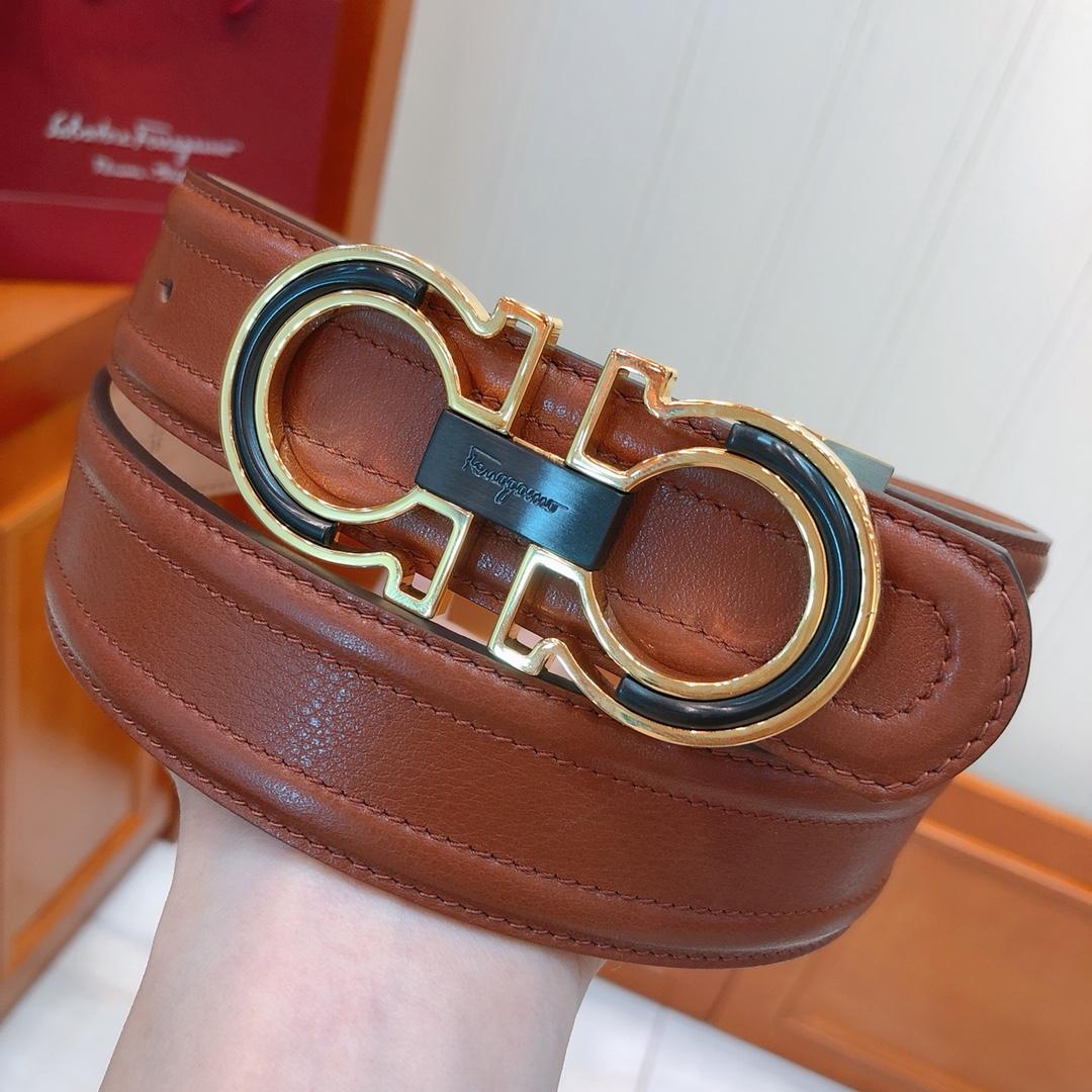 Brown Ferragamo buckle belt ASS02109