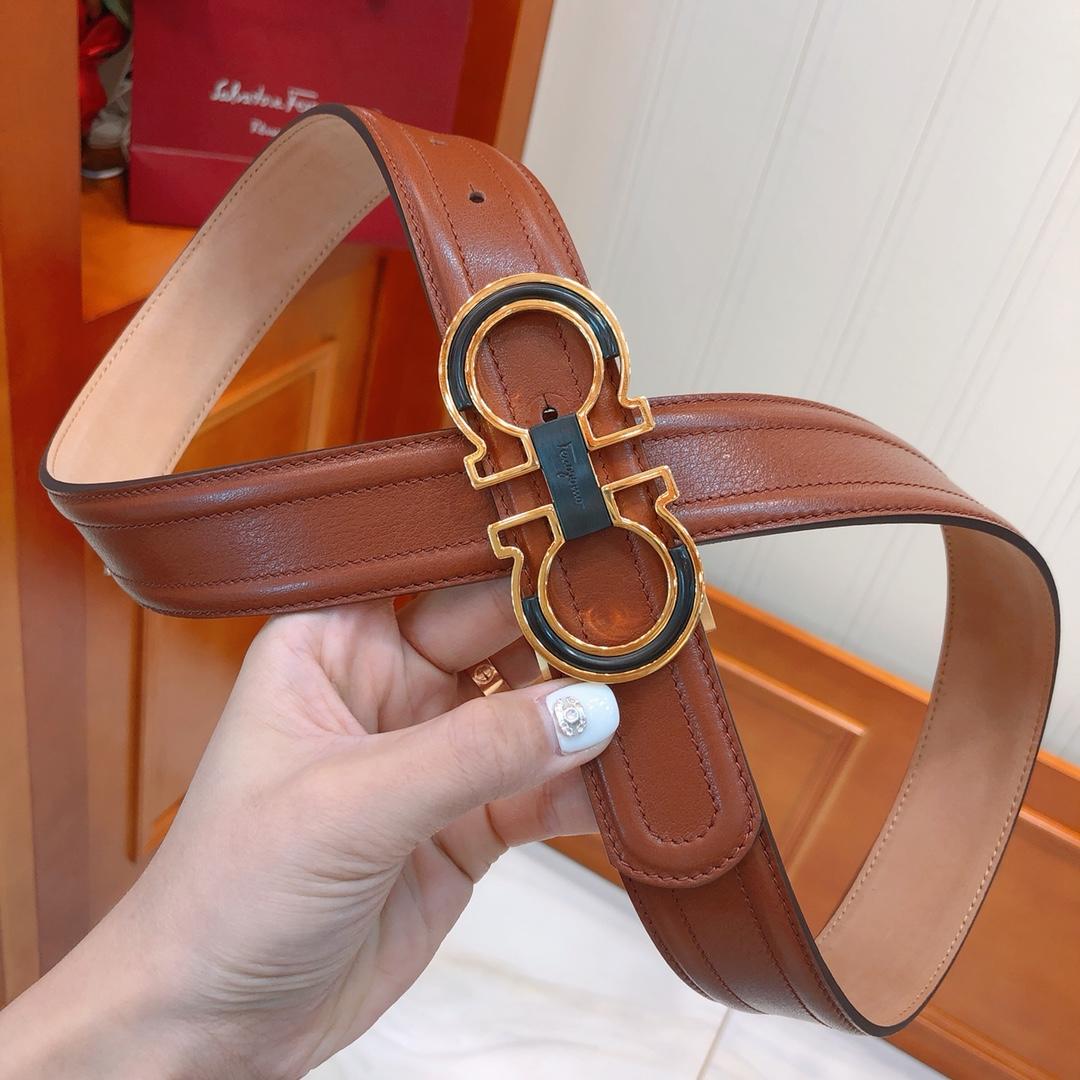 Brown Ferragamo buckle belt ASS02109