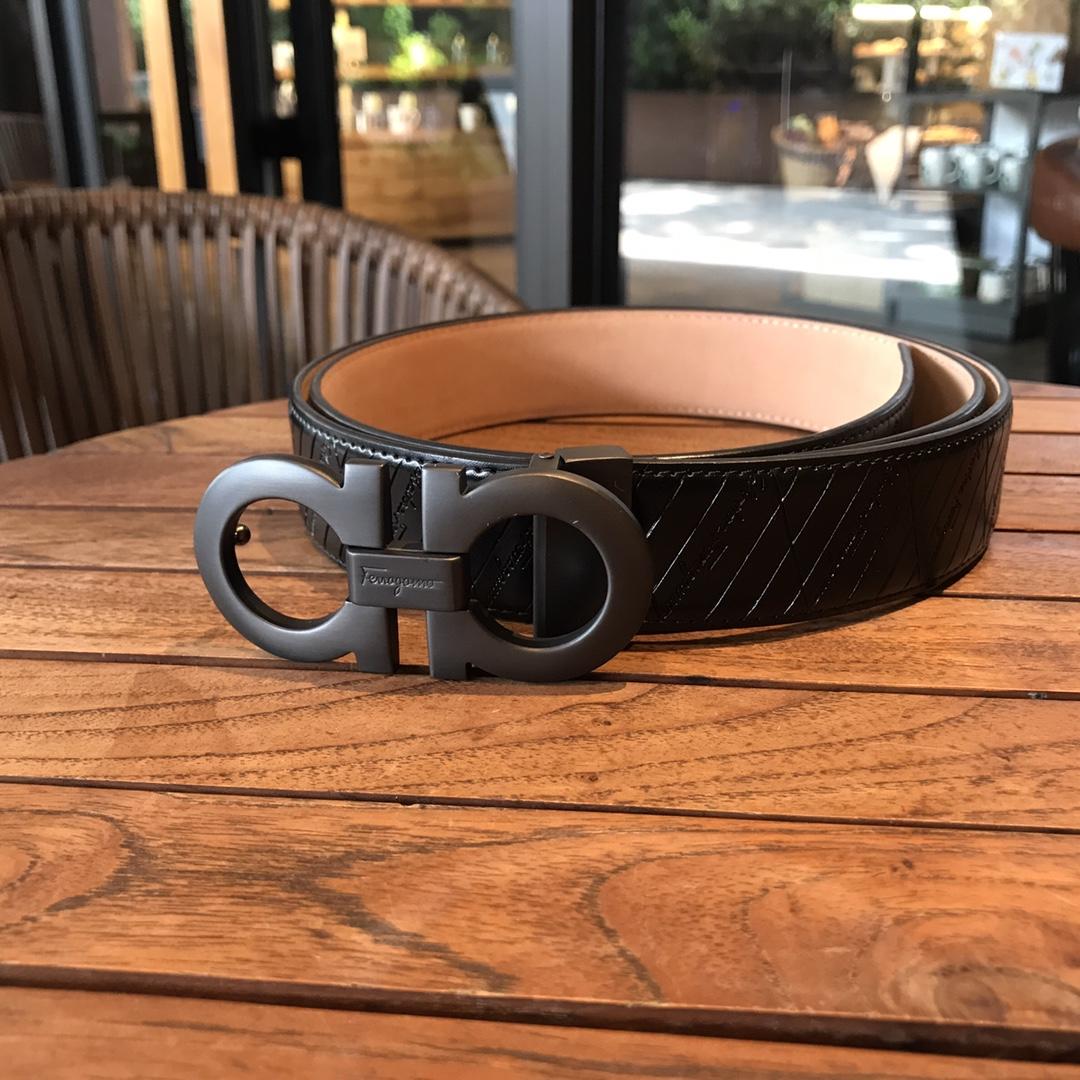 Bronze Ferragamo buckle belt ASS02141