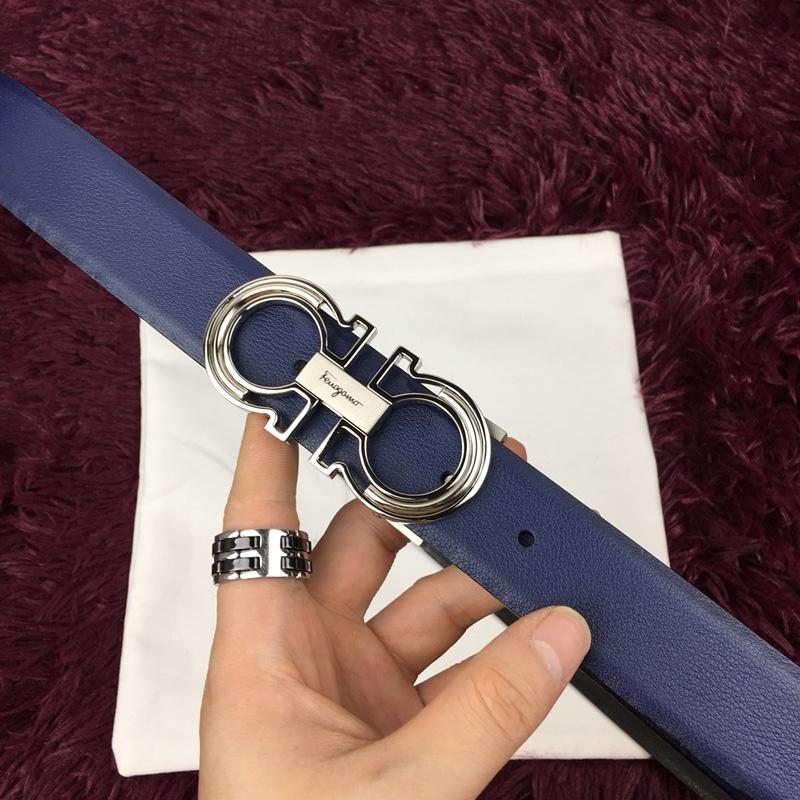 Blue Silver Ferragamo Buckle belt ASS02173