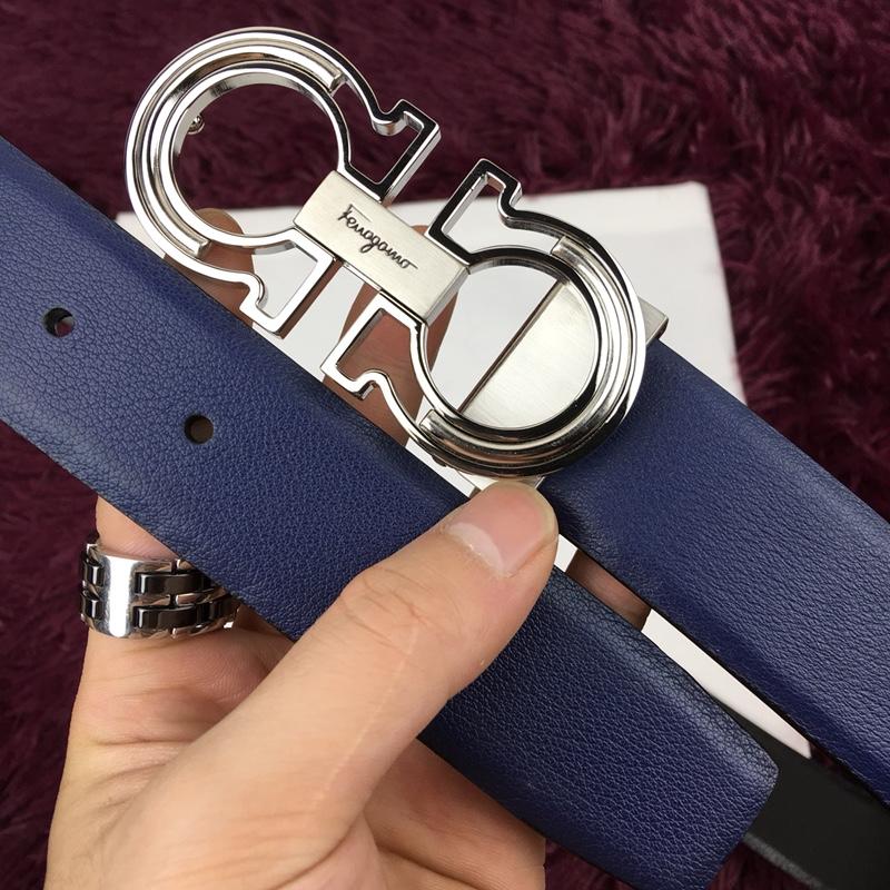 Blue Silver Ferragamo Buckle belt ASS02173