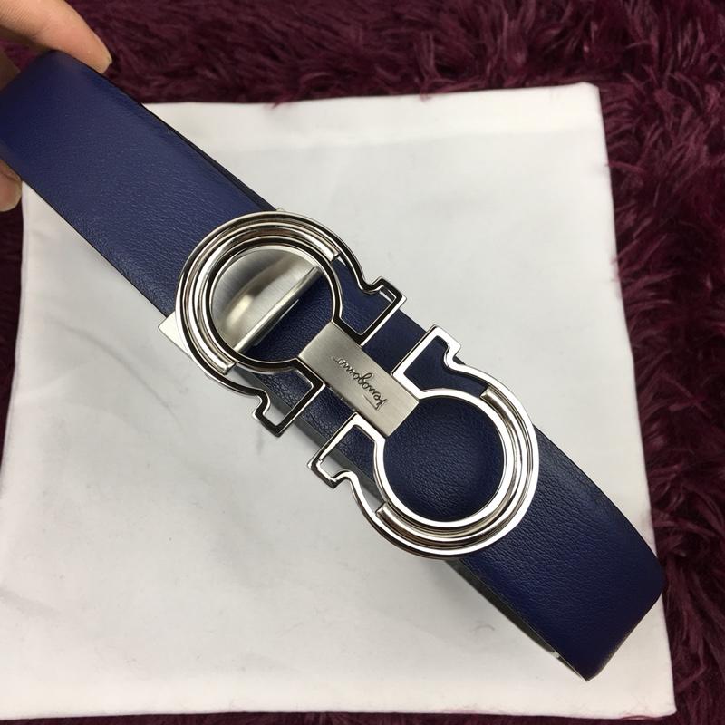 Blue Silver Ferragamo Buckle belt ASS02173