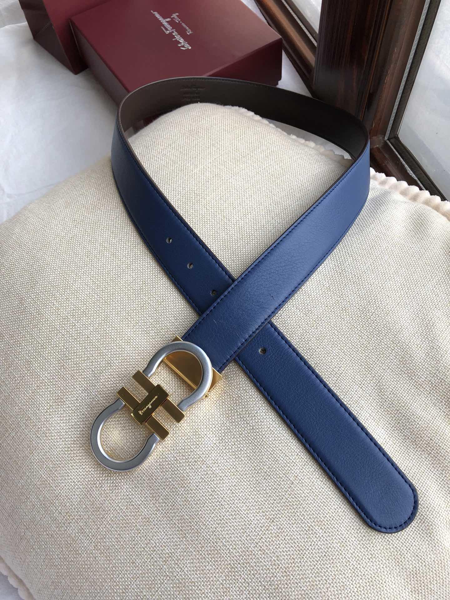 Blue Ferragamo buckle belt ASS02125