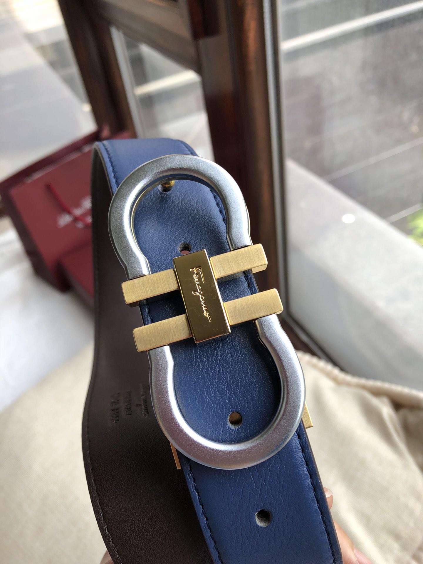 Blue Ferragamo buckle belt ASS02125