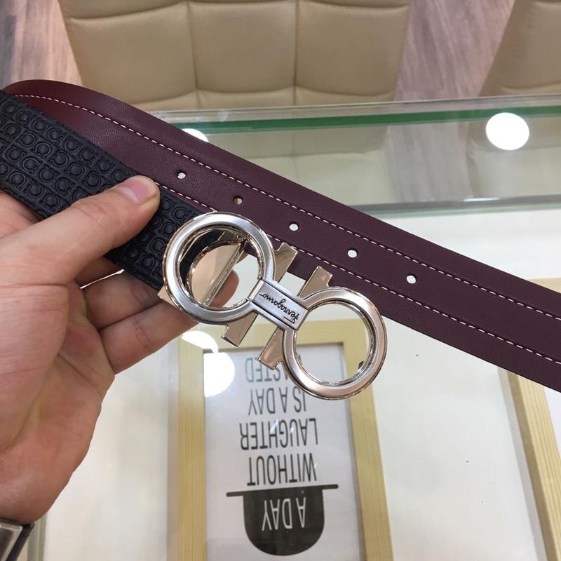 Black Silver Ferragamo buckle belt ASS02223