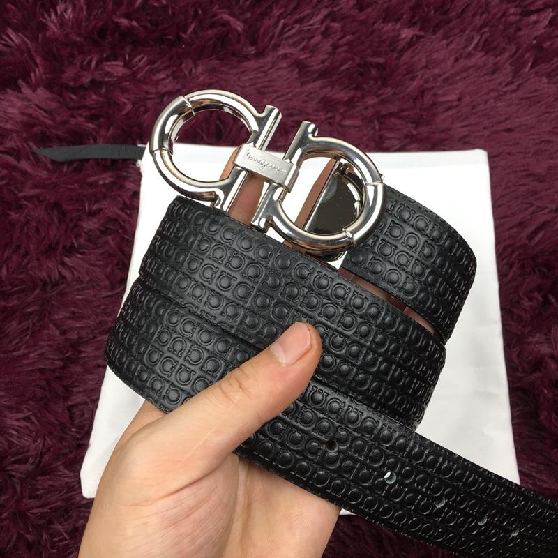 Black Silver Ferragamo belt ASS02222