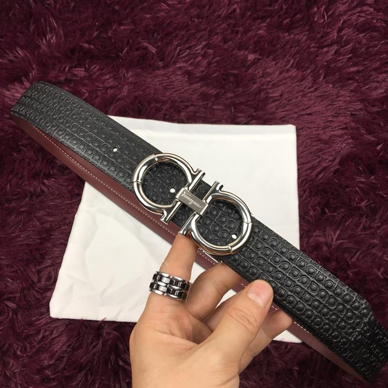 Black Silver Ferragamo belt ASS02222