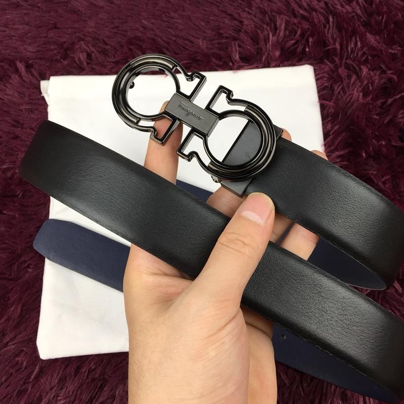 Black Silver Ferragamo belt ASS02174