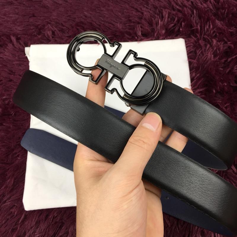 Black Silver Ferragamo belt ASS02174