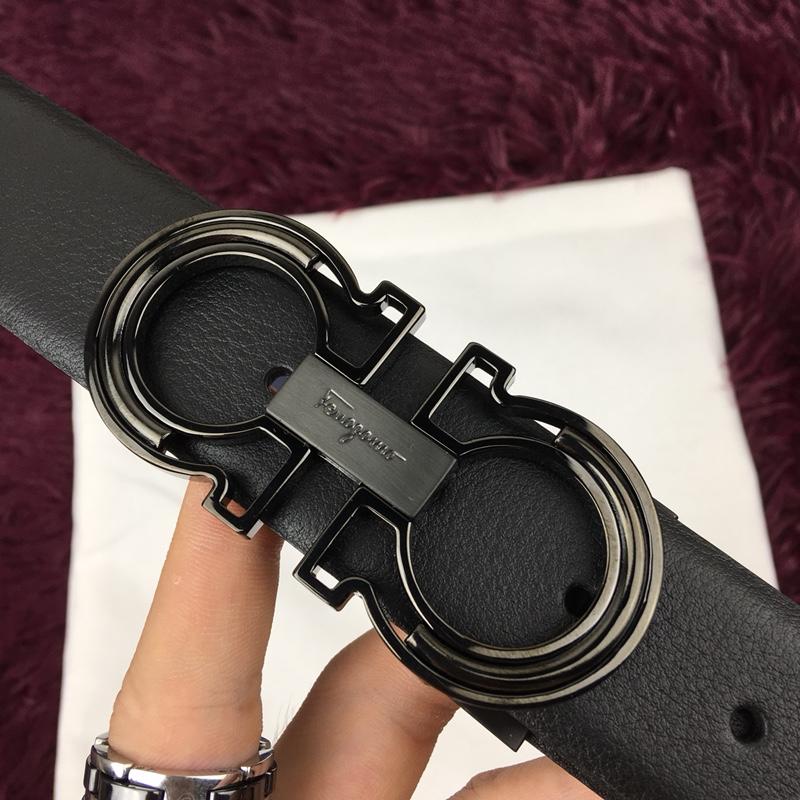 Black Silver Ferragamo belt ASS02174