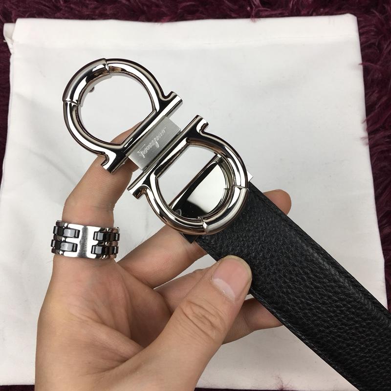 Black Silver Ferragamo belt ASS02137