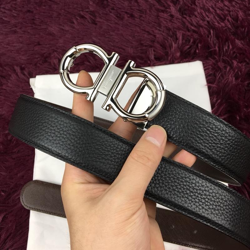 Black Silver Ferragamo belt ASS02137