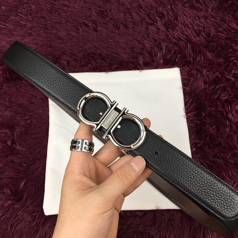 Black Silver Ferragamo belt ASS02137