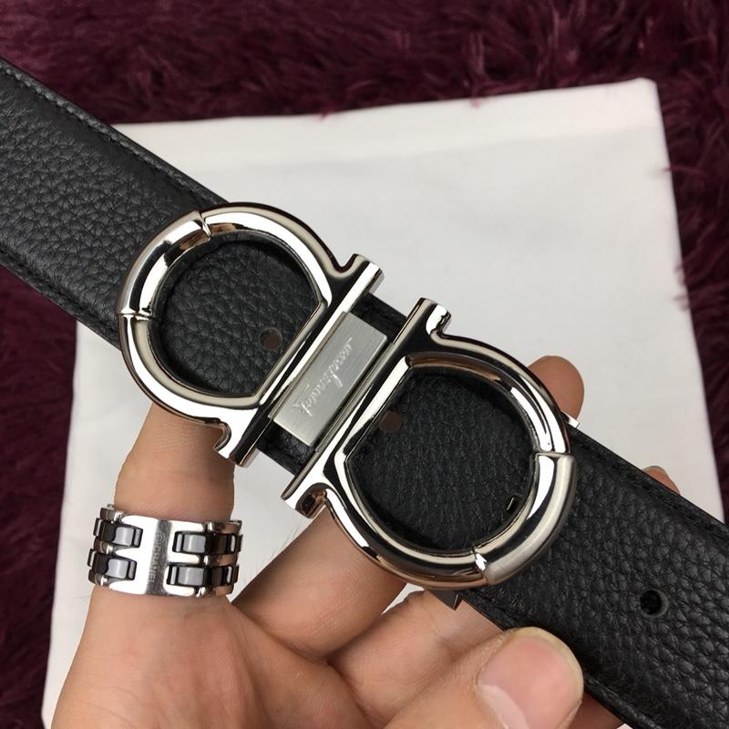 Black Silver Ferragamo belt ASS02137