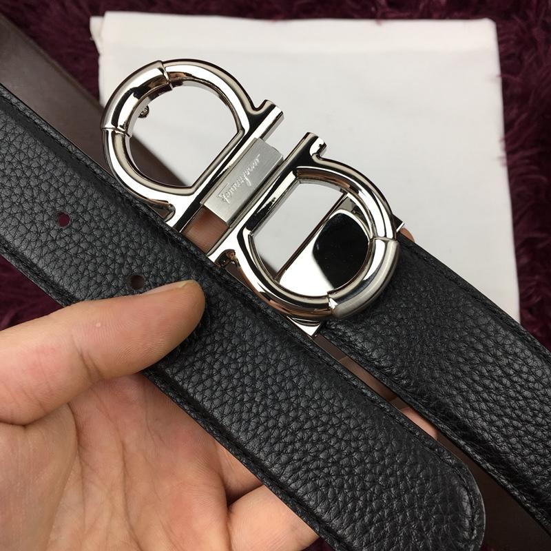 Black Silver Ferragamo belt ASS02137