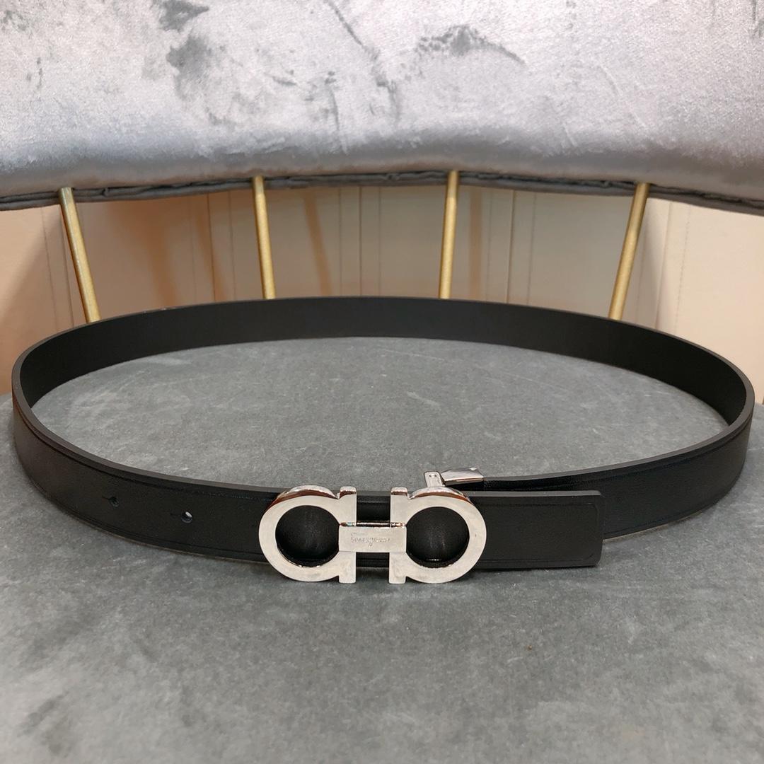 Black Silver Ferragamo belt ASS02074