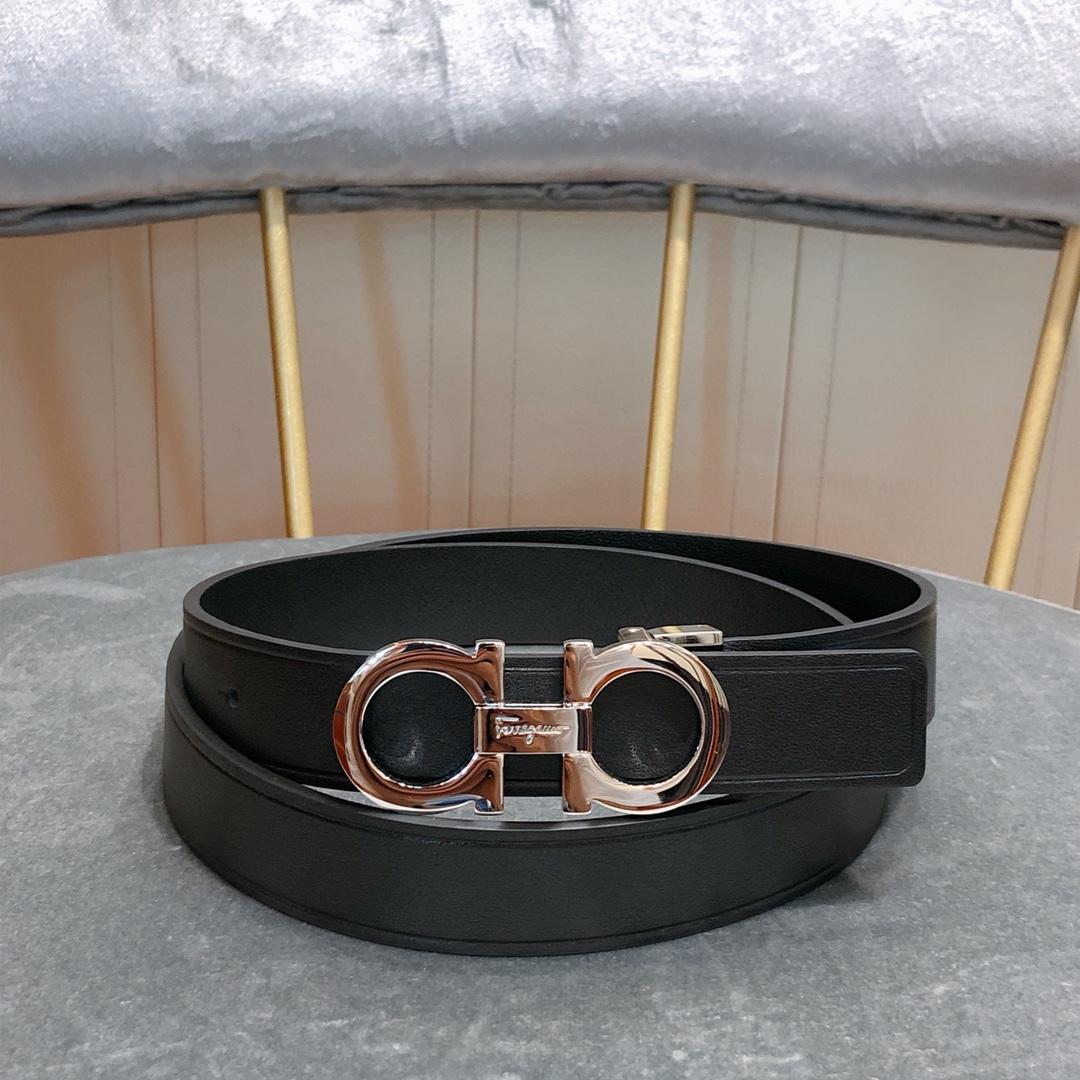 Black Silver Ferragamo belt ASS02074