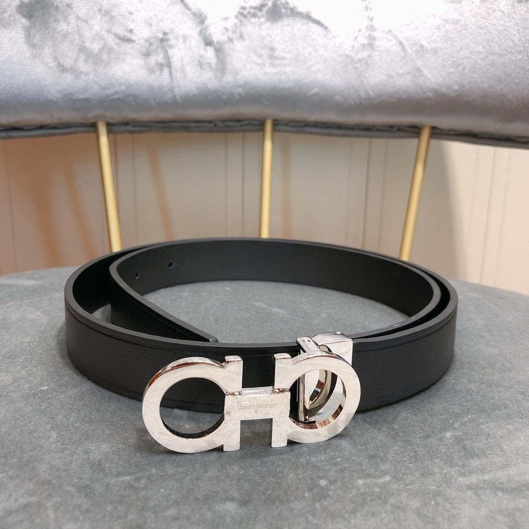 Black Silver Ferragamo belt ASS02074