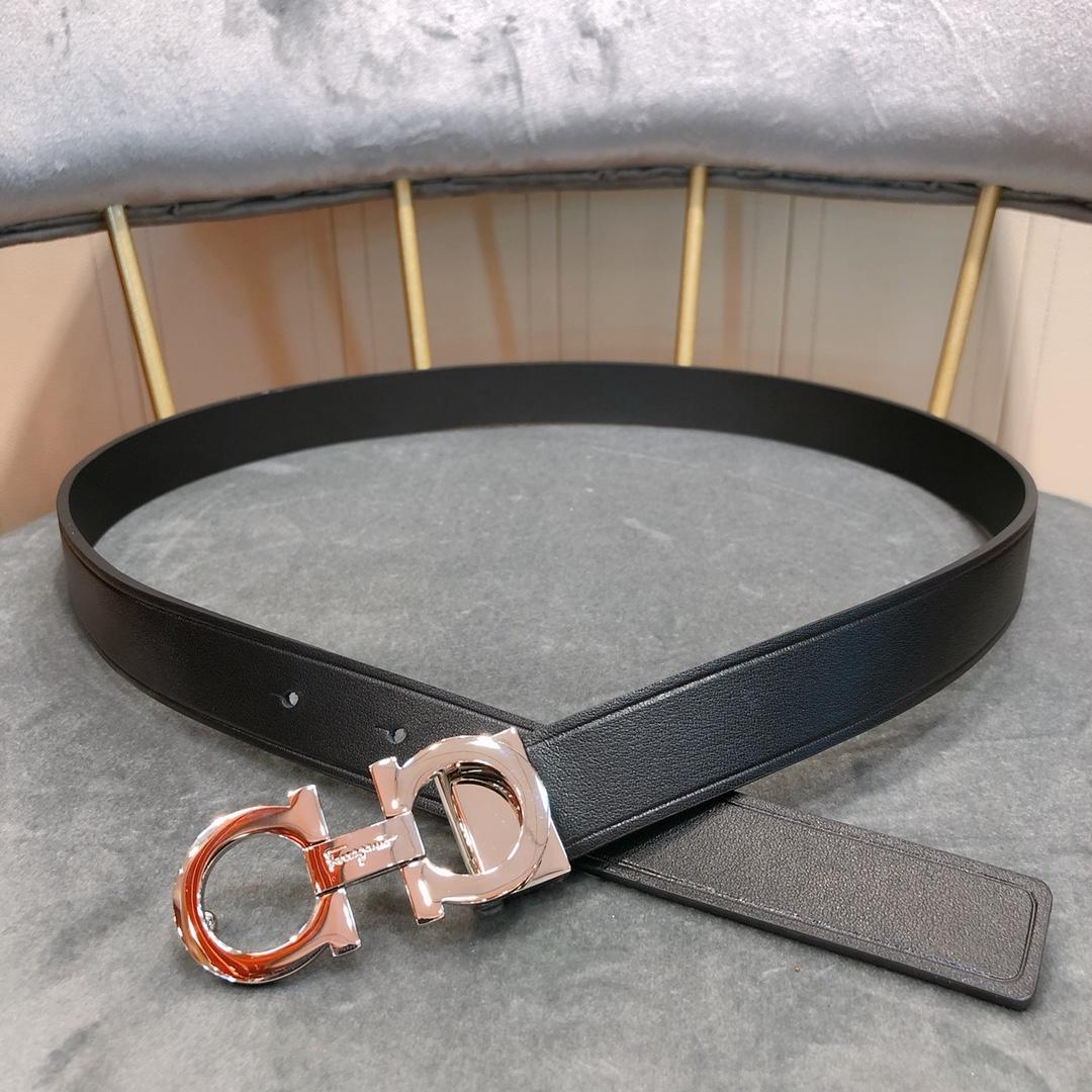 Black Silver Ferragamo belt ASS02074