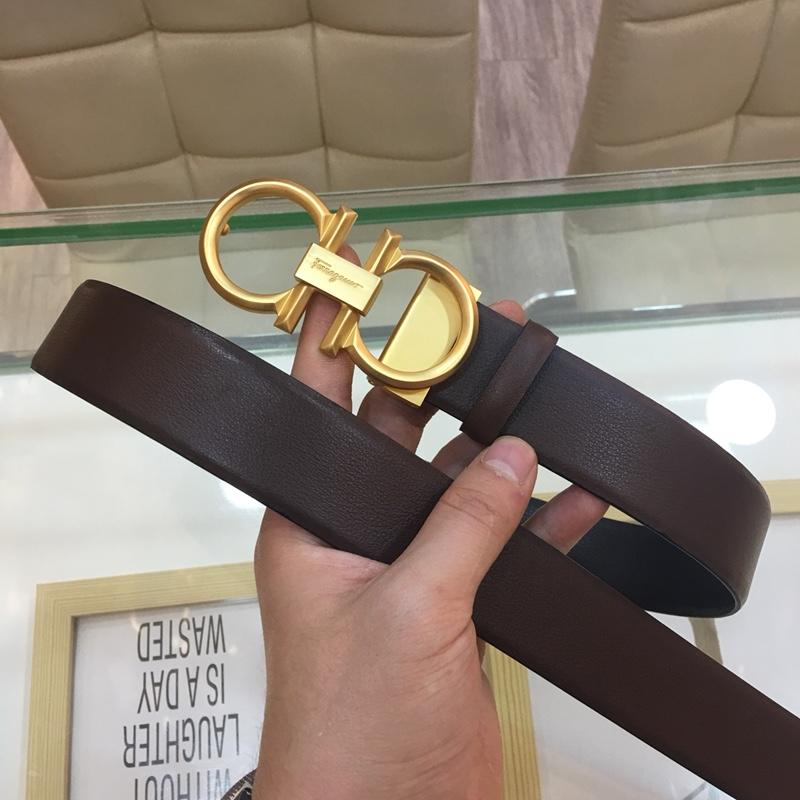 Black Leather Gold Buckle Ferragamo belt ASS02210