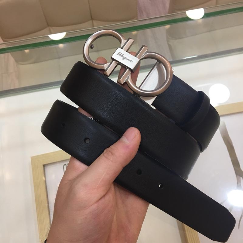 Black Leather Buckle Ferragamo belt ASS02208