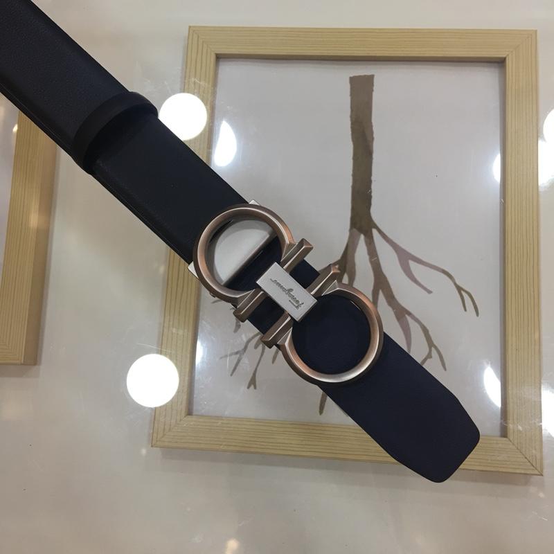 Black Leather Buckle Ferragamo belt ASS02208