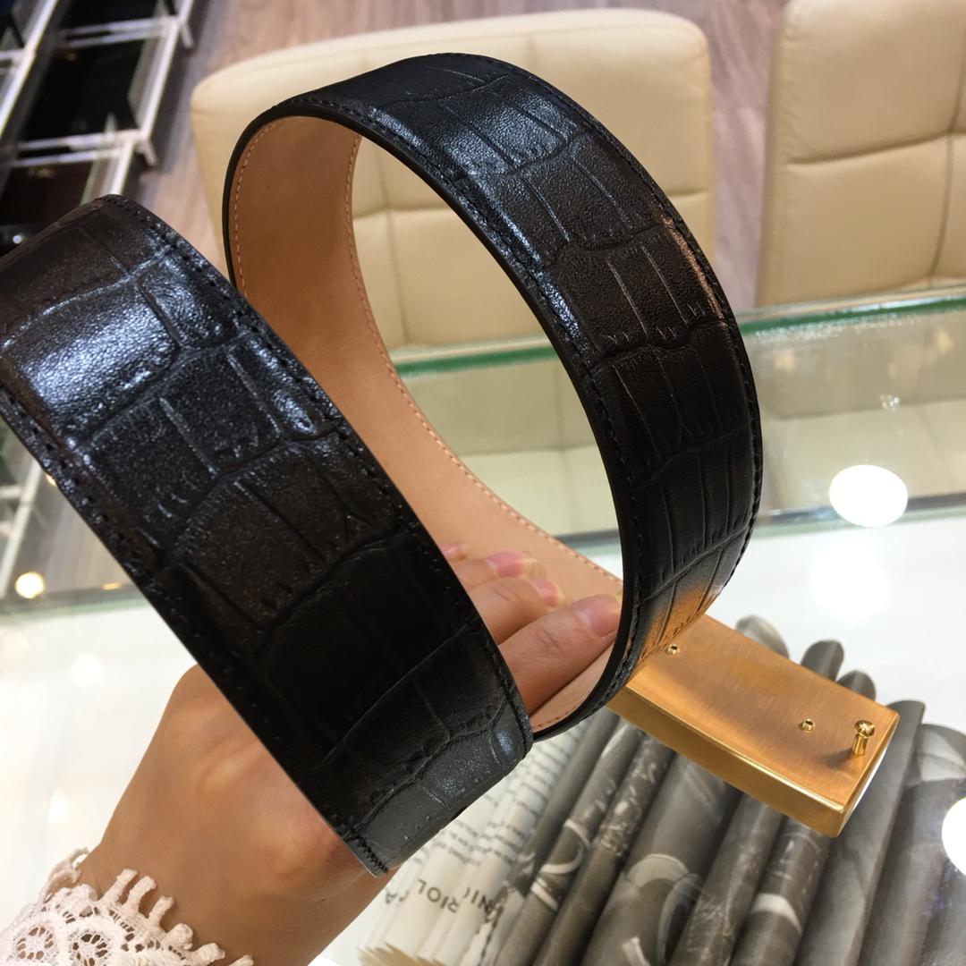 Black leather 4G Gold belt ASS02283