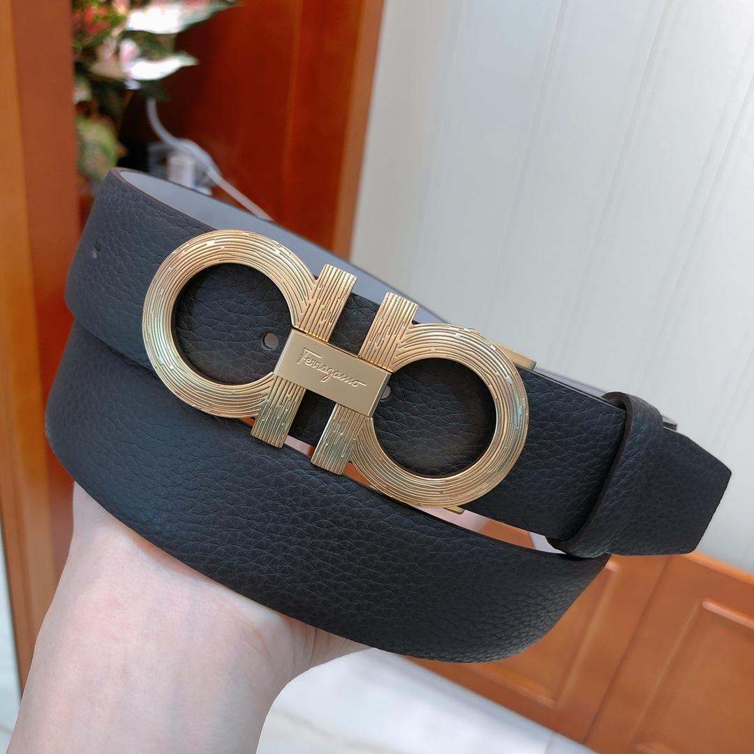 Black Golden Ferragamo belt ASS02103