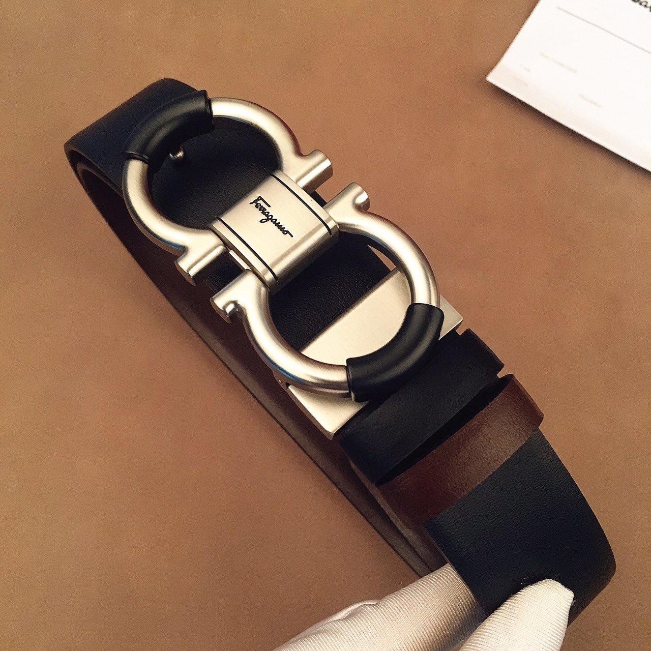 Black Ferragamo Silver buckle belt ASS02155