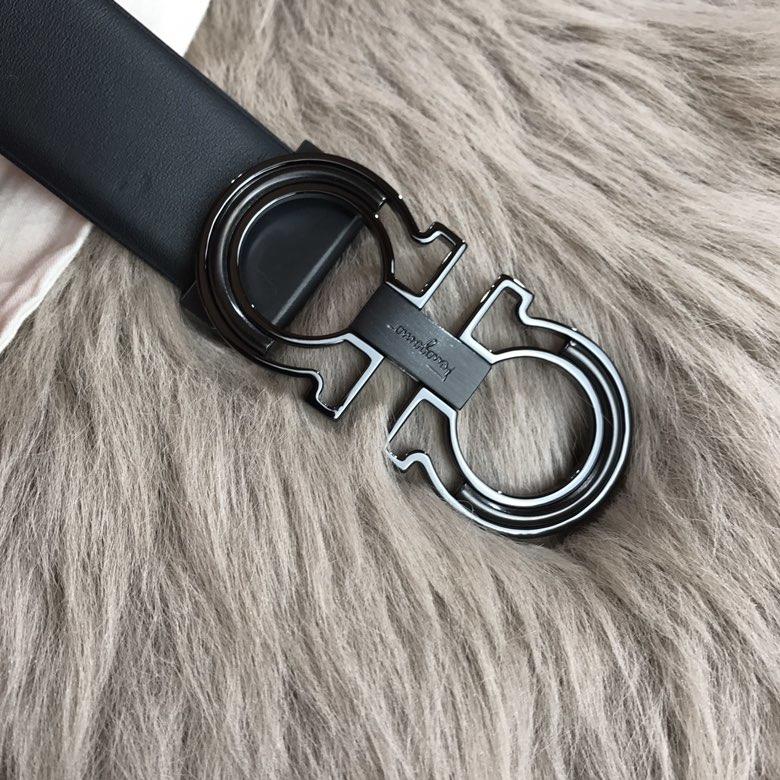 Black Ferragamo silver buckle belt ASS02152