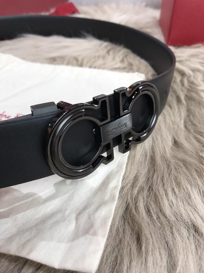 Black Ferragamo silver buckle belt ASS02152