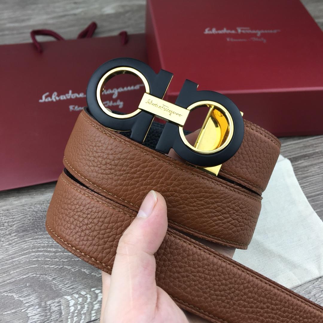 Black Ferragamo Golden buckle belt ASS02076