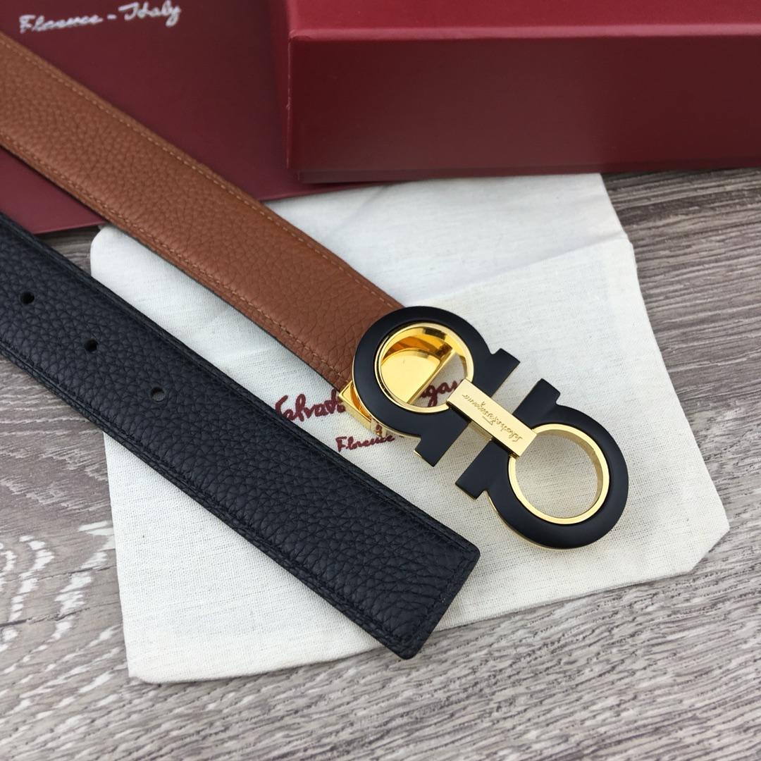 Black Ferragamo Golden buckle belt ASS02076