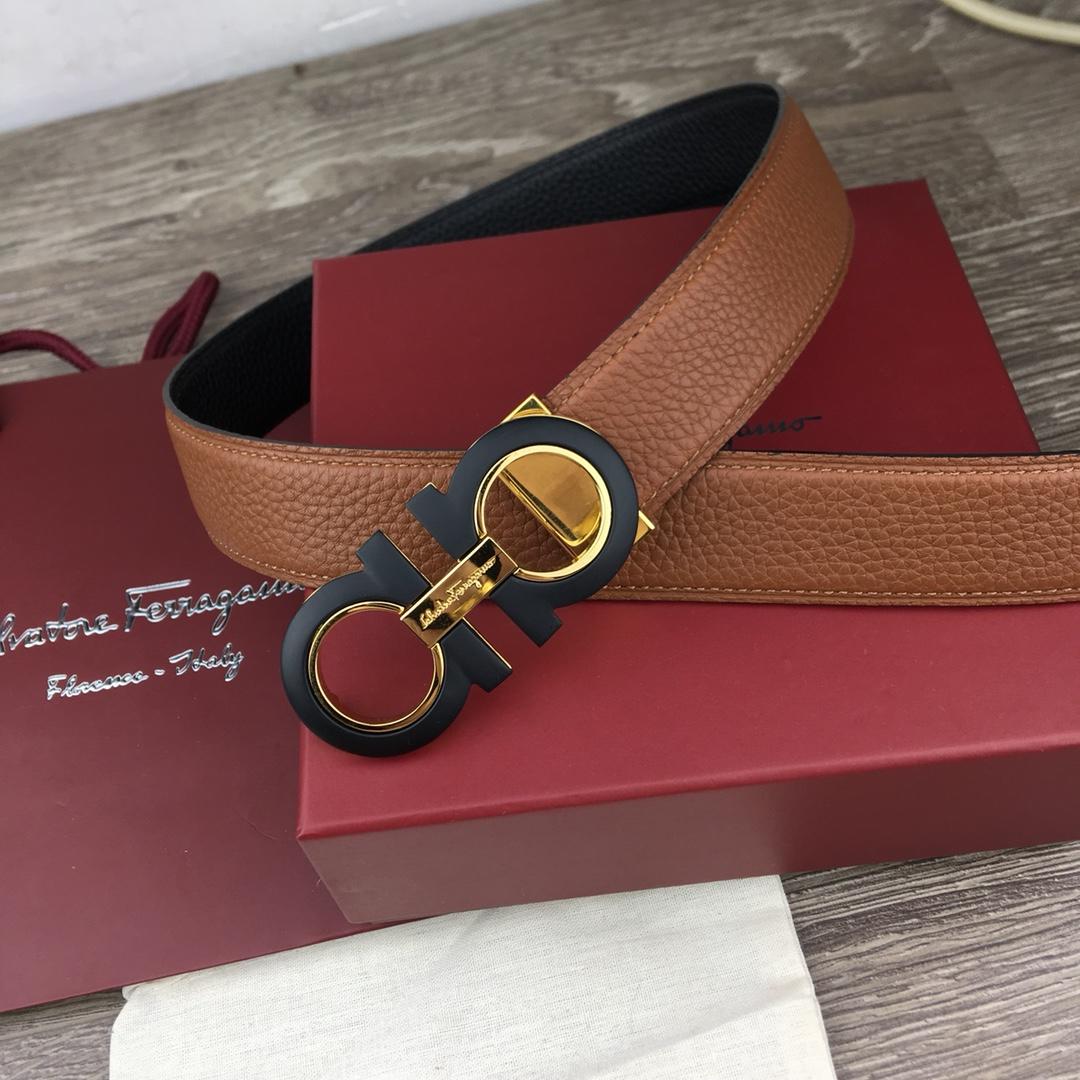 Black Ferragamo Golden buckle belt ASS02076