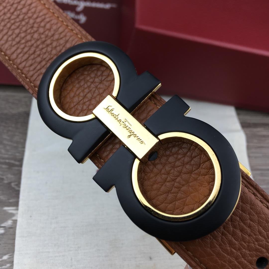 Black Ferragamo Golden buckle belt ASS02076
