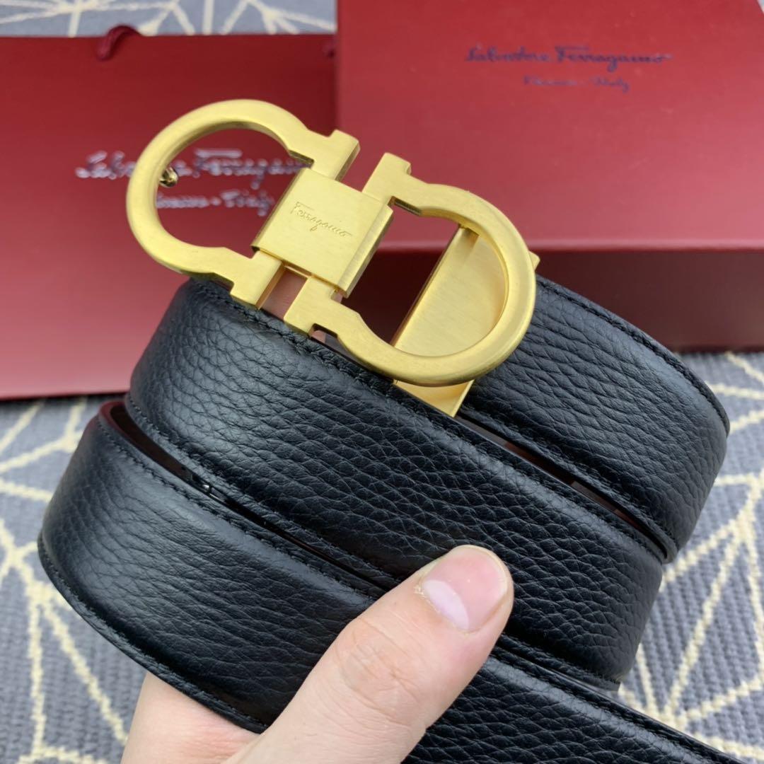 Black Ferragamo Gold buckle belt ASS02087