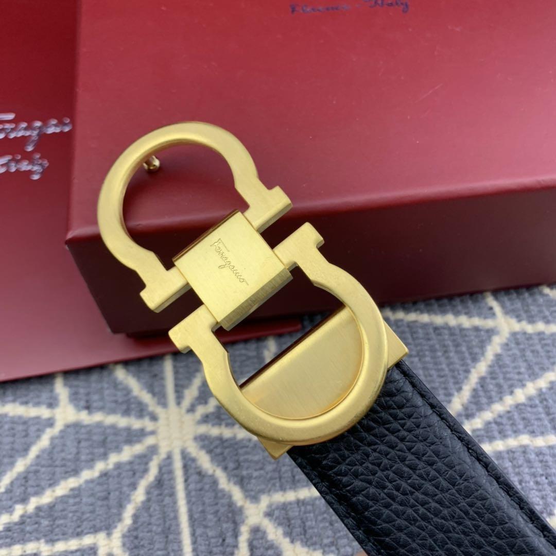 Black Ferragamo Gold buckle belt ASS02087