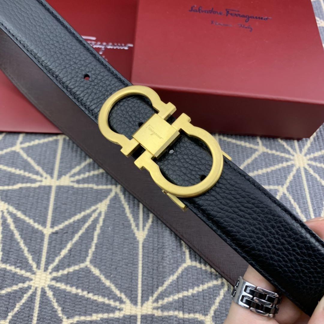 Black Ferragamo Gold buckle belt ASS02087