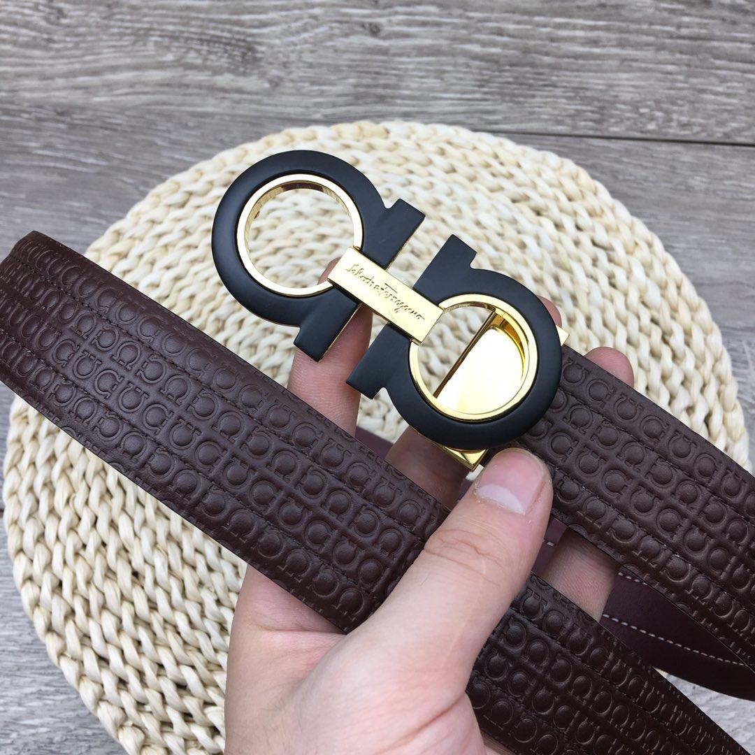 Black Ferragamo Gold belt ASS02199